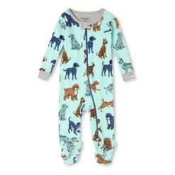 Hatley Blue Playful Puppies Organic Cotton Footed Coverall