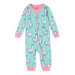 Hatley Blue Adorable Alpacas Organic Cotton Coverall