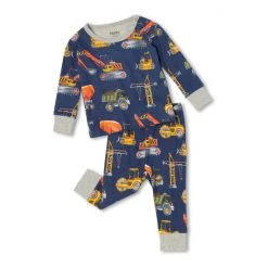Hatley Baby Blue Construction Trucks Organic Cotton Pyjama Set