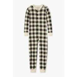 Hatley Cream Plaid Kids Union Suit